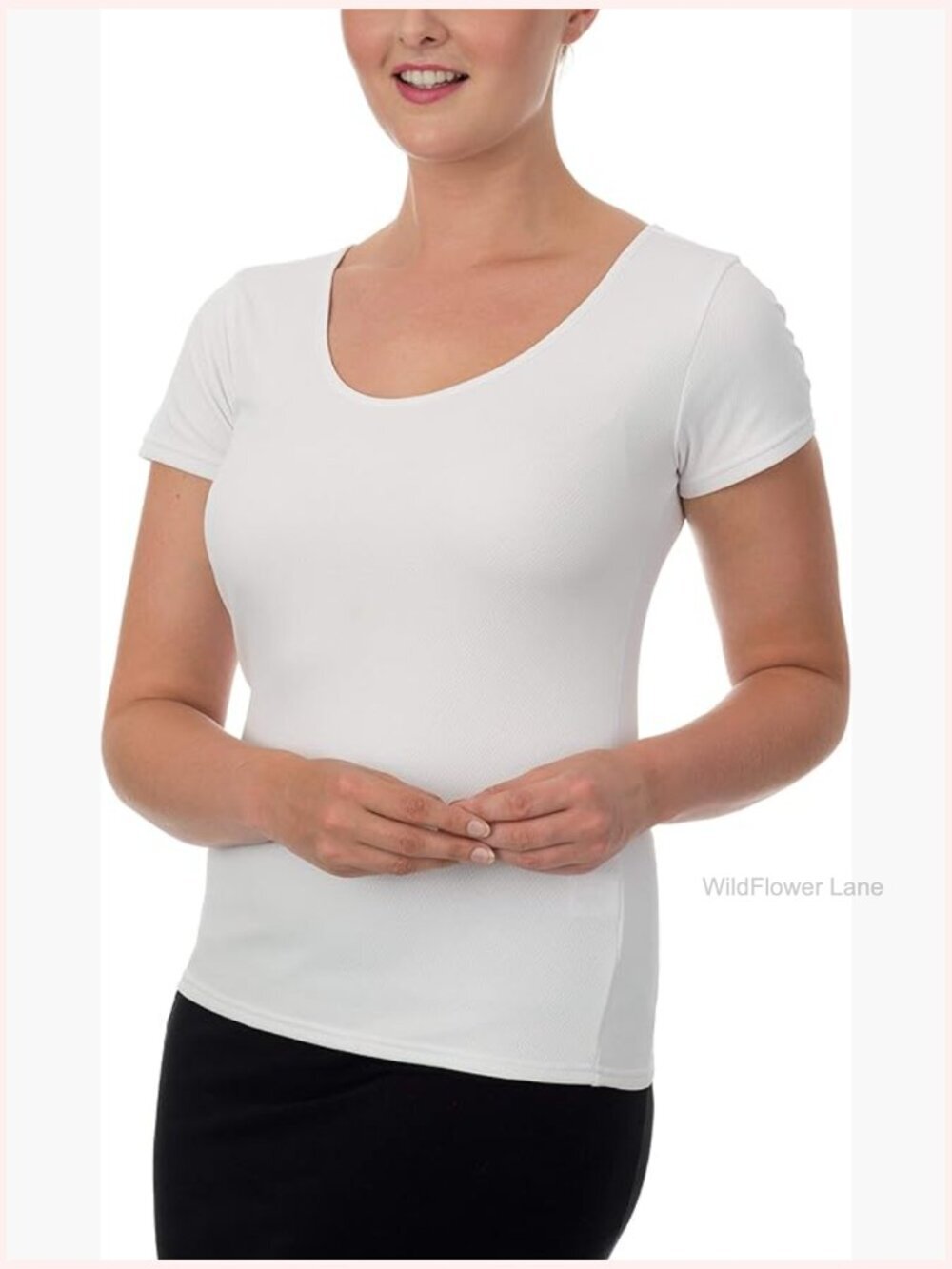 Sweatproof Undershirt - Breathable Quick Dry Short Sleeve Scoop Neck Tee
